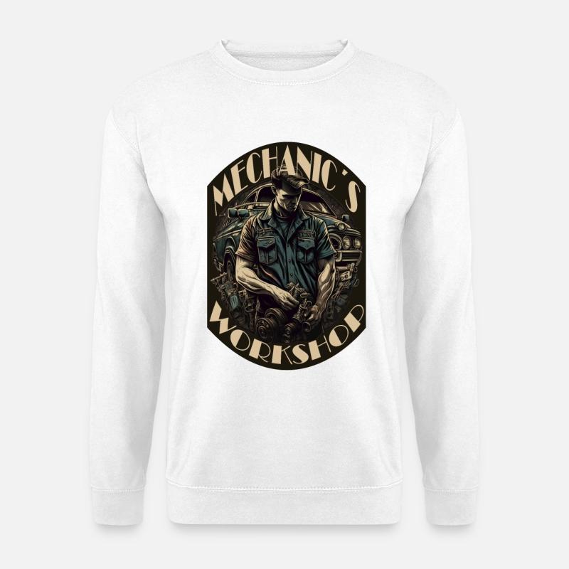 Automechaniker mit Schriftzug - Unisex Pullover - Weiß