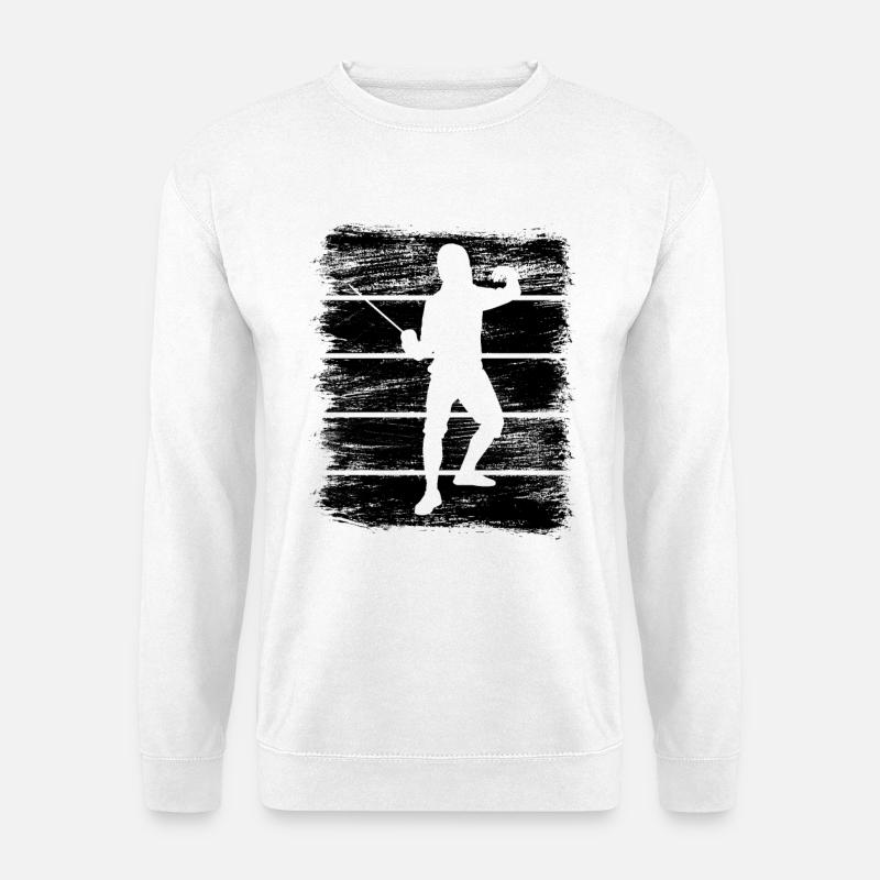 Fechter Zeichnung - Unisex Pullover - Weiß