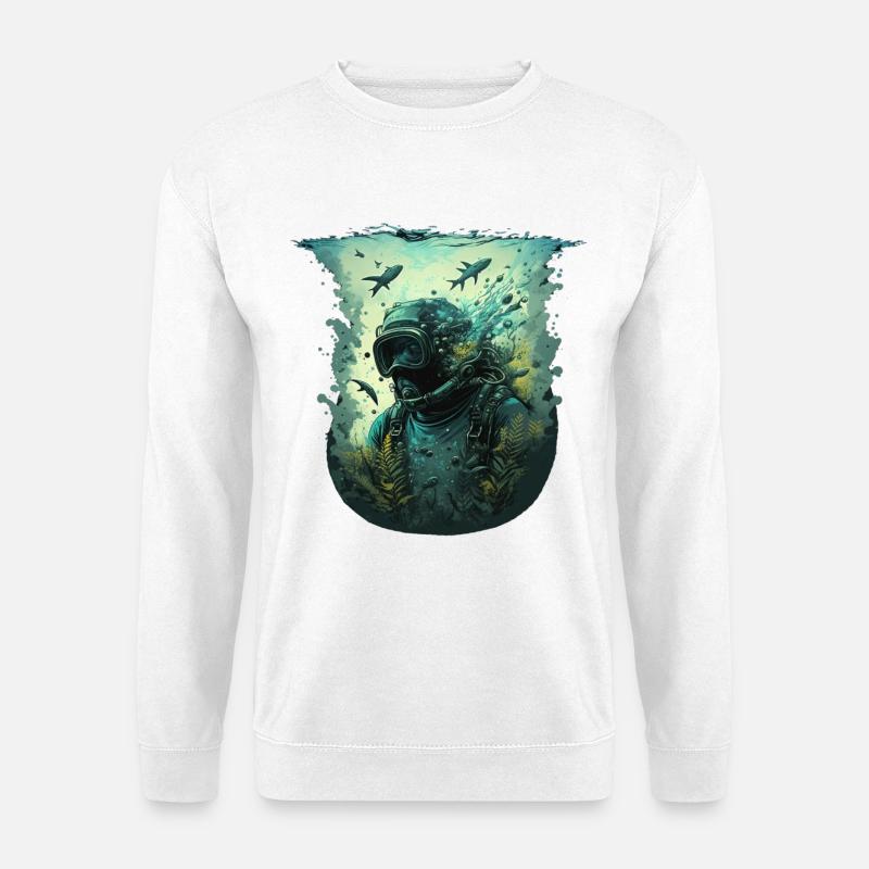 Divers underwater - Unisex Sweatshirt - white