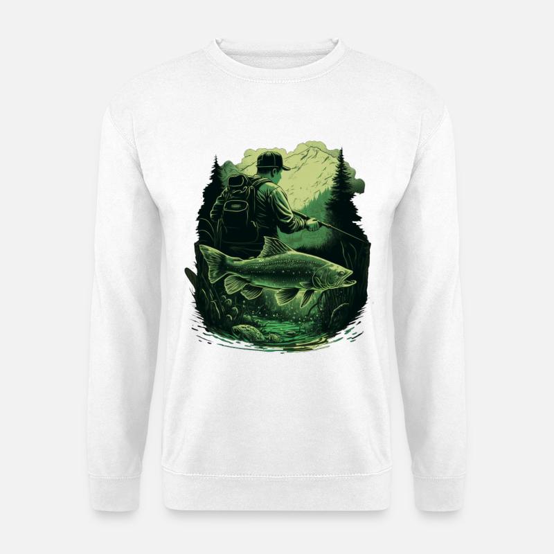 Angler auf der Jagd - Unisex Pullover - Weiß