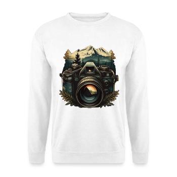 Caméra en montagne - Sweat-shirt Unisexe - blanc - Devant