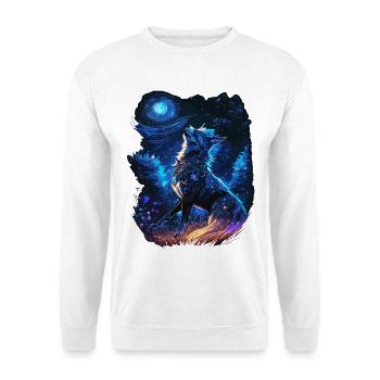 Loup hurlant dans la nature mystique - Sweat-shirt Unisexe - blanc - Devant