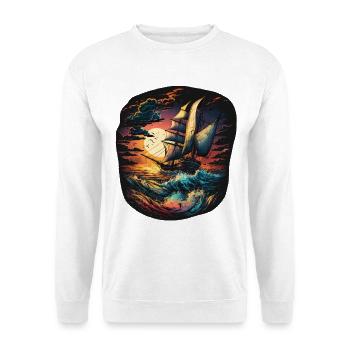 Voilier sur mer agitée - Sweat-shirt Unisexe - blanc - Devant