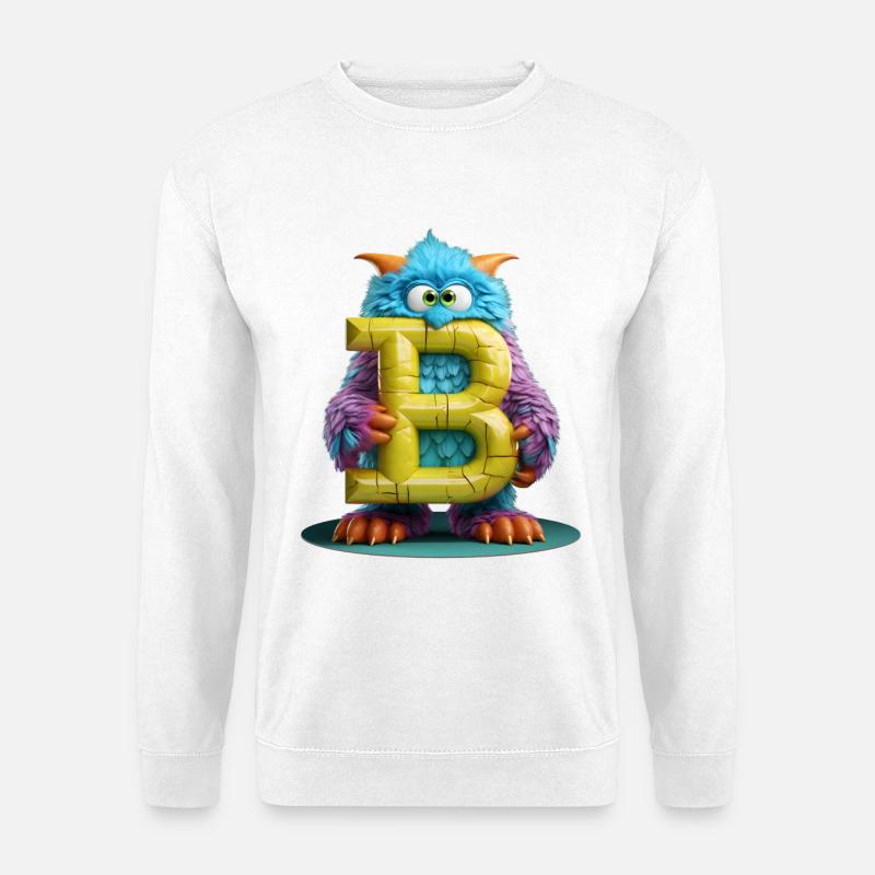 Monster B Riesiger Plüsch - Unisex Pullover - Weiß