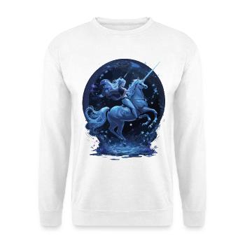 Licorne mystique avec cavalier - Sweat-shirt Unisexe - blanc - Devant