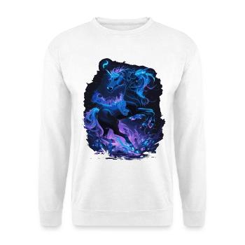 Neon Einhorn Mystic Unicorn Art - Unisex Pullover - Weiß - Vorne