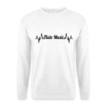 Flute Music ECG Pulse Rate - Unisex Sweatshirt - white - Front