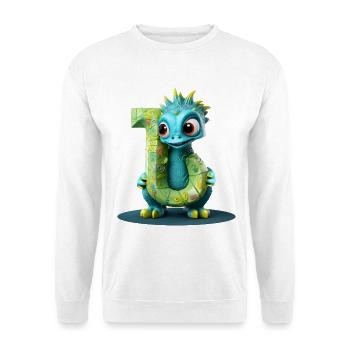 Blauer Drache mit Buchstabe J Alphabet - Unisex Pullover - Weiß - Vorne