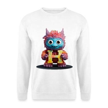 Back to school. Alphabet Letter H tender stuffed animal - Unisex Sweatshirt - white - Front