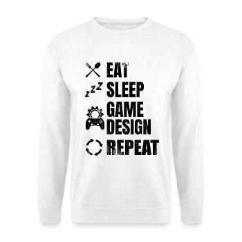 Développement du jeu Eat Sleep - Sweat-shirt Unisexe - blanc - Devant