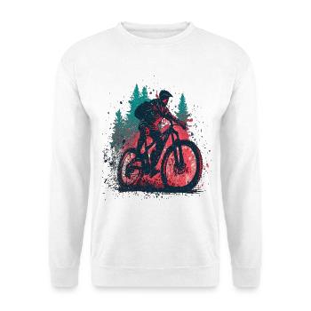 Vintage VTT VTT Cycliste de descente - Sweat-shirt Unisexe - blanc - Devant