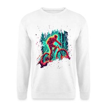 Mystischer Mountainbiker Downhill MTB - Unisex Pullover - Weiß - Vorne