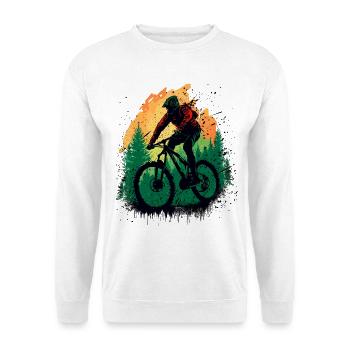 Vintage VTT VTT Cycliste de descente - Sweat-shirt Unisexe - blanc - Devant