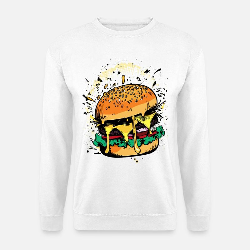Cheeseburger Comic Burger - Unisex Sweatshirt - white