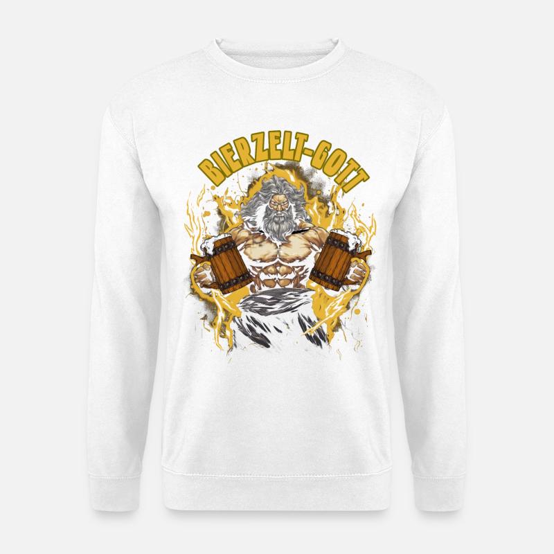 Bierzelt Gott Biertrinker Geschenk - Unisex Pullover - Weiß