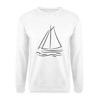 Segelboot Zeichnung - Unisex Pullover - Weiß - Vorne