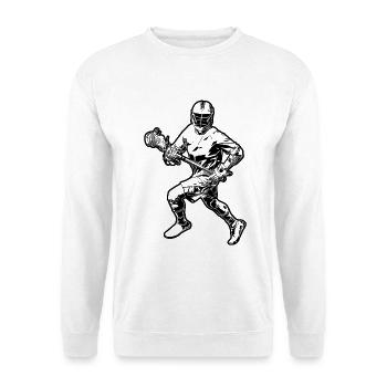 Lacrosse Spieler Skizze - Unisex Pullover - Weiß - Vorne