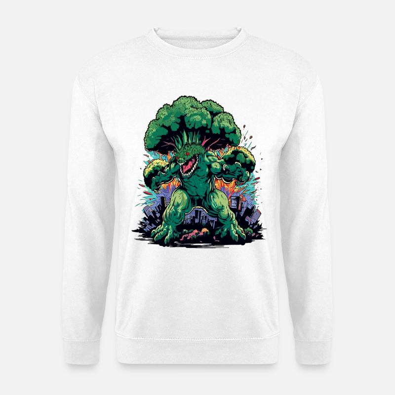 Brokkozilla riesen Brokkoli Monster - Unisex Pullover - Weiß