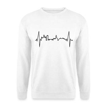 Mayence Skyline Heartbeat Fan Heart Love Mainzer - Sweat-shirt Unisexe - blanc - Devant