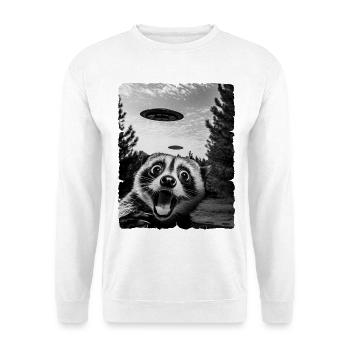Raccoon Alien Invasion Uap Weirdcore - Unisex Sweatshirt - white - Front