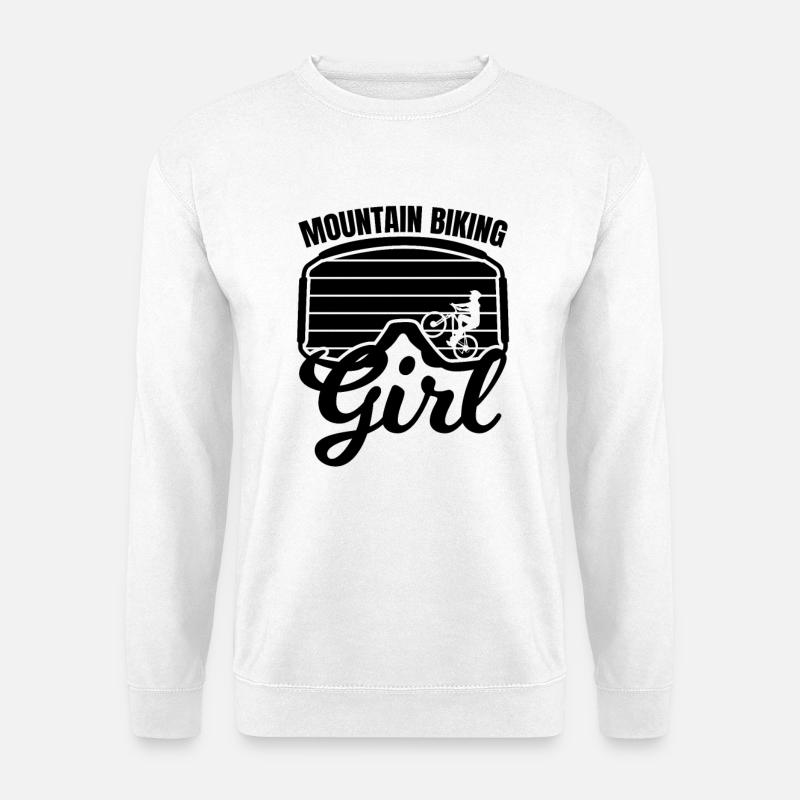 Mountainbikerin - Unisex Pullover - Weiß