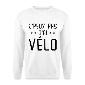 Je Peux Pas J Ai Vélo - Sweat-shirt Unisexe - blanc - Devant