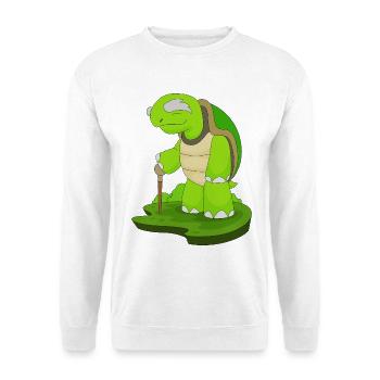 Turtle Retiree Walking Stick - Unisex Sweatshirt - white - Front