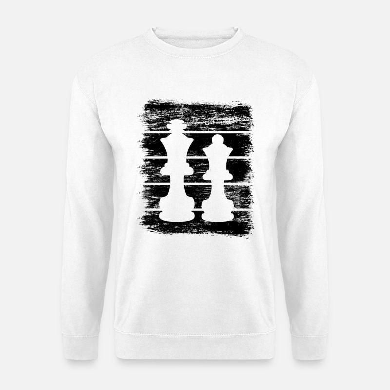 Schach Dame und König - Unisex Pullover - Weiß