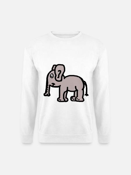 Elefant Dicker Dickhäuter Trampeltier Kinder Zoo - Unisex Pullover - Weiß