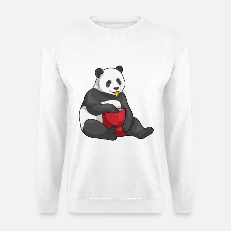Panda Chips Chipstüte - Unisex Pullover - Weiß