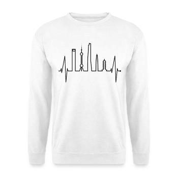 Shanghai Skyline Heartbeat China I Love Shanghai - Unisex Sweatshirt - white - Front