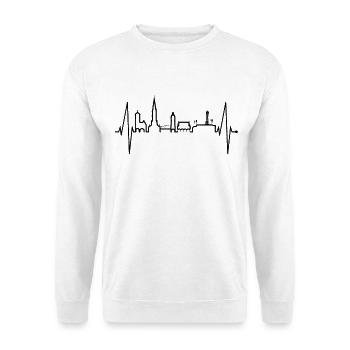 Freiburg im Breisgau Skyline Heartbeat Freiburger - Unisex Sweatshirt - white - Front