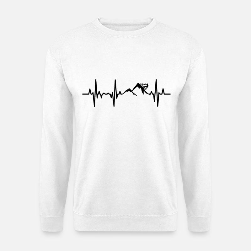Mountain biker palpitations ECG - Unisex Sweatshirt - white