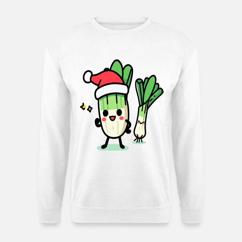St. Nicholas kawaii leeks - Unisex Sweatshirt - white