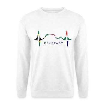 Kapstadt Skyline Herzschlag Südafrika Tafelberg - Unisex Pullover - Weiß - Vorne