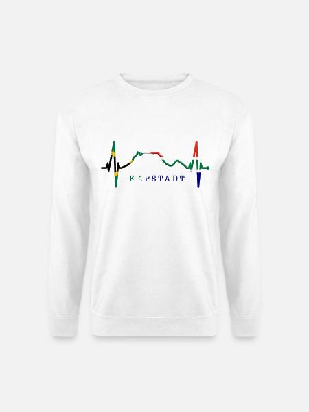 Cape Town Skyline Heartbeat Sydafrika Table Mountain - Unisex sweater - hvid