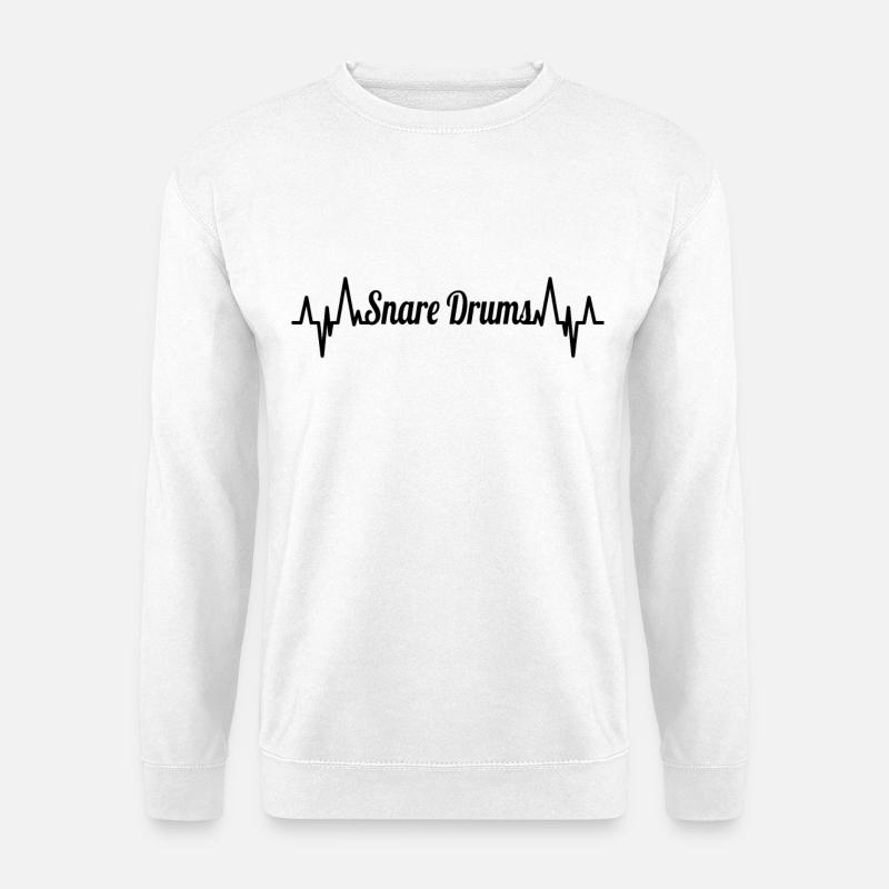Trommel Herzlinie - Unisex Pullover - Weiß