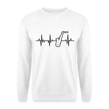 Palpitations cardiaques au saxophone - Sweat-shirt Unisexe - blanc - Devant