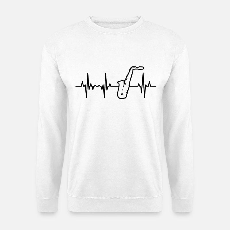 Saxophon Herzklopfen - Unisex Pullover - Weiß
