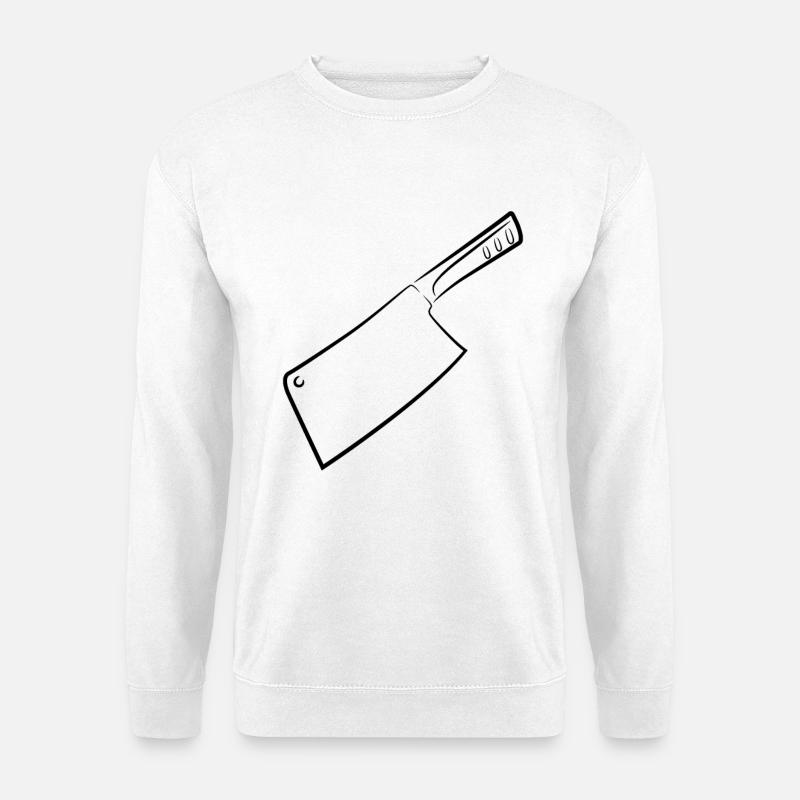 Hackbeil Zeichnung - Unisex Pullover - Weiß