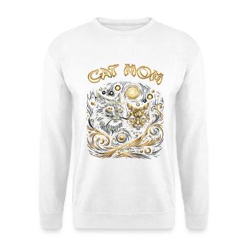 Galaktische Katzen Mythos Design - Unisex Pullover - Weiß - Vorne