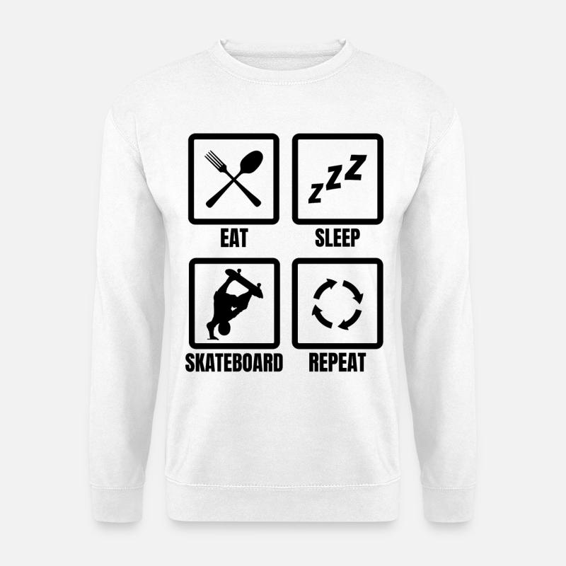 Skateboarding Routine - Unisex Pullover - Weiß