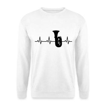 Tuba ECG Heartbeat - Sweat-shirt Unisexe - blanc - Devant