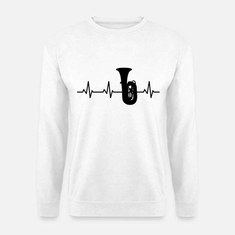 Tuba EKG Herzschlag - Unisex Pullover - Weiß
