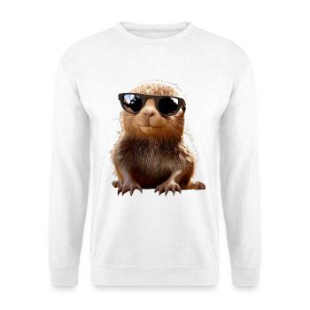 Taupe avec des lunettes de soleil Love Cute Moles - Sweat-shirt Unisexe - blanc - Devant