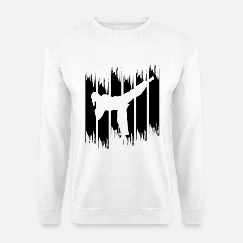 Weibliche Karateka Skizze - Unisex Pullover - Weiß