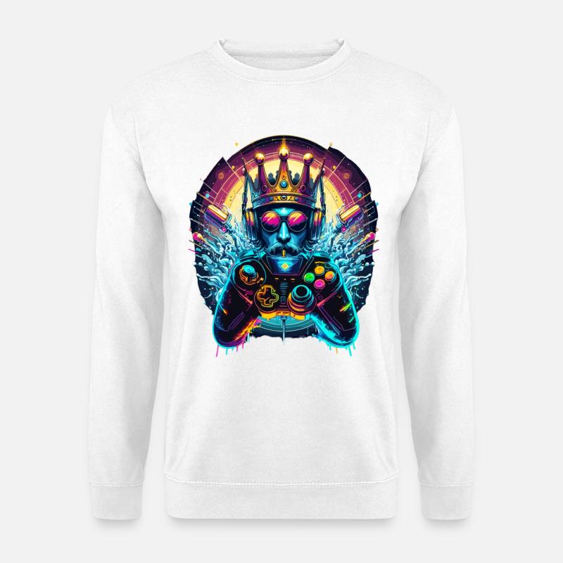 Gaming Throne – Game King - Unisex Sweatshirt - white