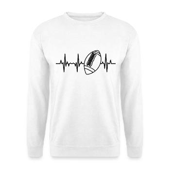 American Football Pulslinie - Unisex Pullover - Weiß - Vorne