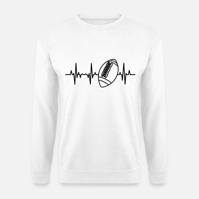 American Football Pulslinie - Unisex Pullover - Weiß