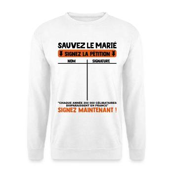 Humour EVG Cadeau Copains Team Futur Marié Garçon - Sweat-shirt Unisexe - blanc - Devant